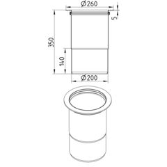 Line drawing of a penetration from the series Penetration-welding flange-steel.