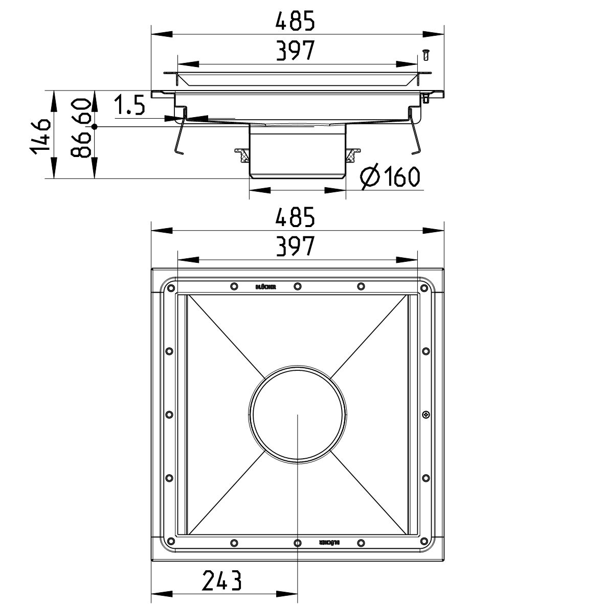 Line Drawing - Kitchen channel-Vinyl