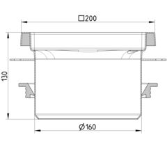 Line drawing of a kitchen channel from the series Kitchen channel-No membrane.