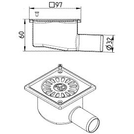 Siphon de sol COMPACT BLUCHER 10x10 et 15x15 pour receveur à